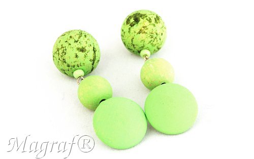 Wooden Clip on Earrings - 09598